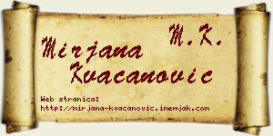 Mirjana Kvačanović vizit kartica
